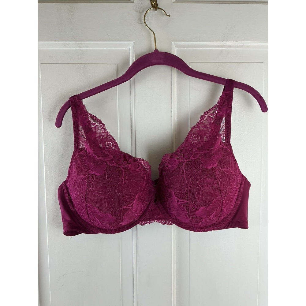 Torrid Curve XO Plunge Push Up Bra Underwire Size 42D Lace Padded Cup NWOT